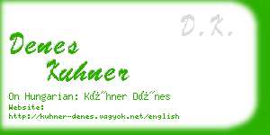 denes kuhner business card